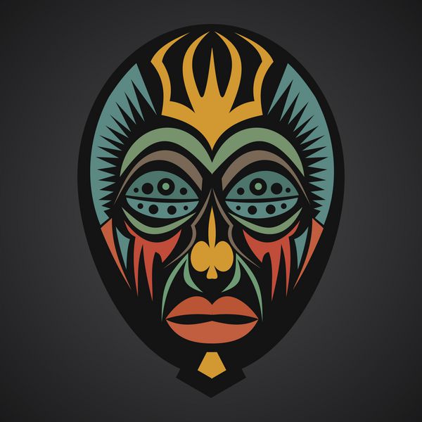 ماسک آفریقایی با زمینه سیاه