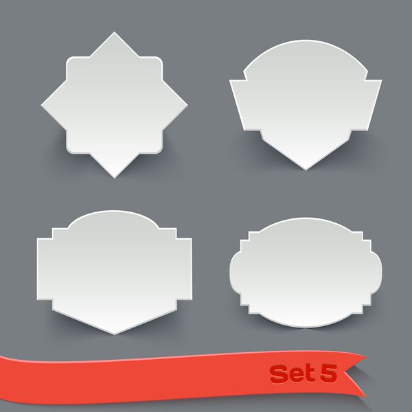 وکتور مجموعه برچسب های یکپارچهسازی با سیستمعامل کاغذ سفید