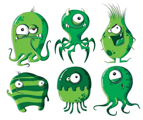 میکروب ها و باکتری های کارتونی