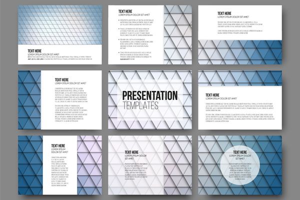 مجموعه 9 قالب برای اسلایدهای ارائه آبی انتزاعی