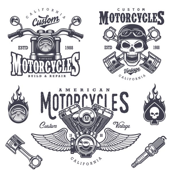 مجموعه نمادهای موتور سیکلت پرنعمت