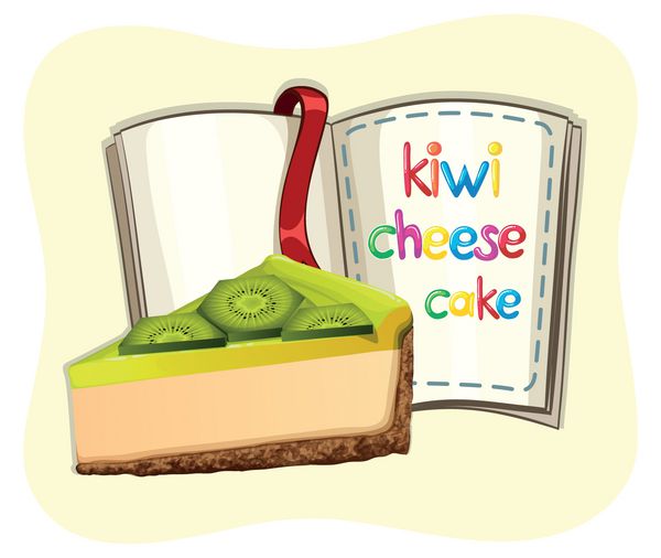کیک پنیر کیوی و یک کتاب