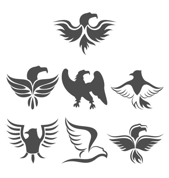 نماد عقاب تنظیم شده بر روی زمینه سفید
