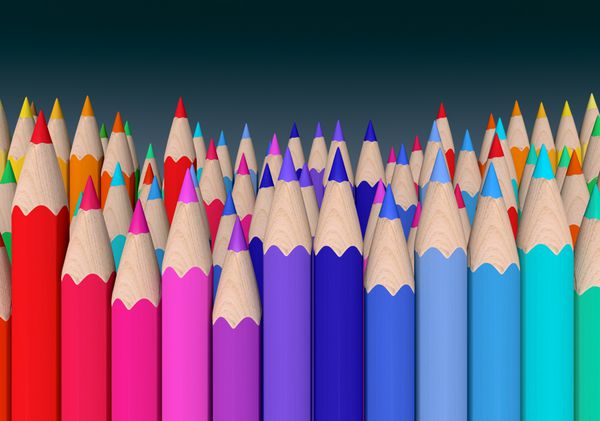 مجموعه ای از مدادهای رنگی