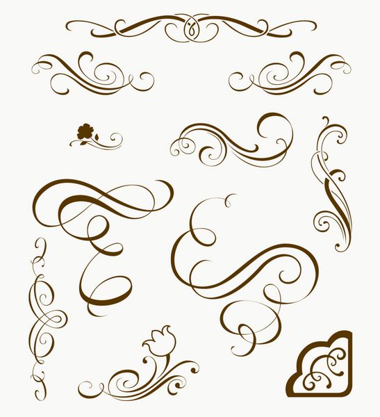 مجموعه ای از عناصر تزئینی calligrafic برای طراحی شما