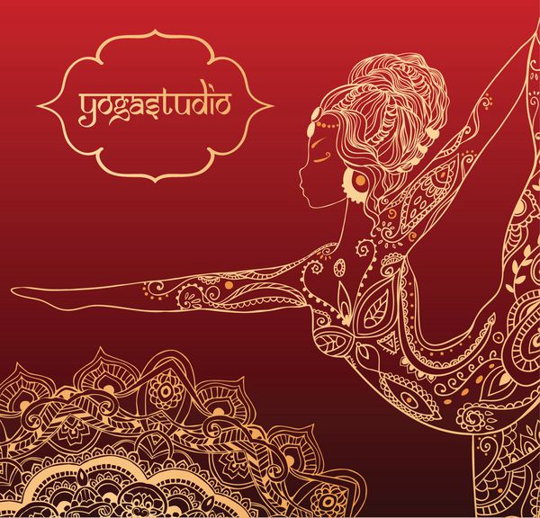 کارت زیبا و تزئین شده با یوگا وکتور