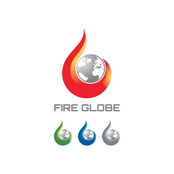 شعله آتش با بردار آرم Globe Desain
