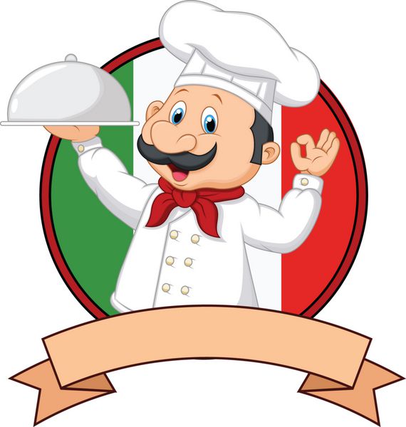 کارتون خنده دار کارتون سرآشپز ایتالیایی کارتونی با نشانه خوب
