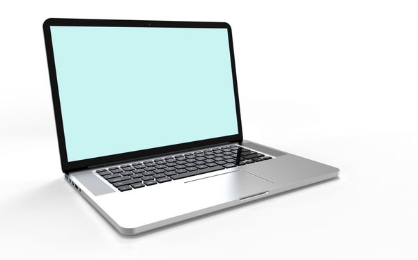 کامپیوتر لپ تاپ با پس زمینه سفید