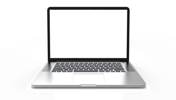 کامپیوتر لپ تاپ با پس زمینه سفید