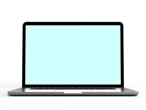 رایانه لپ تاپ جدا شده بر روی رنگ سفید