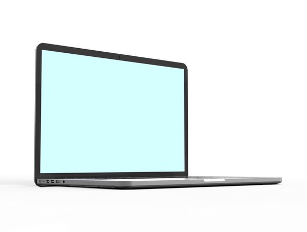 رایانه لپ تاپ جدا شده بر روی رنگ سفید