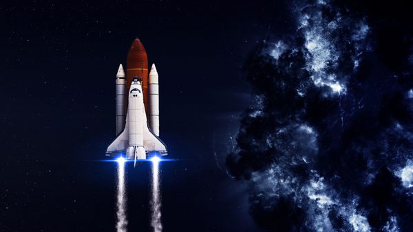 حمل و نقل شاتل فضایی در یک مأموریت عناصر این تصویر که توسط ناسا تهیه شده است