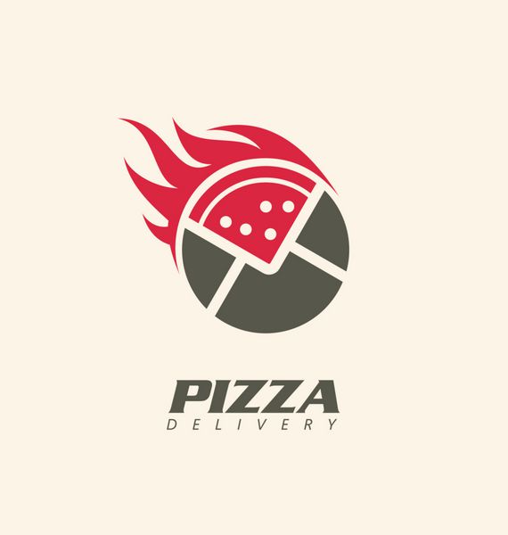 مفهوم نماد خلاق برای تحویل پیتزا یا رستوران پیتزا فروشی