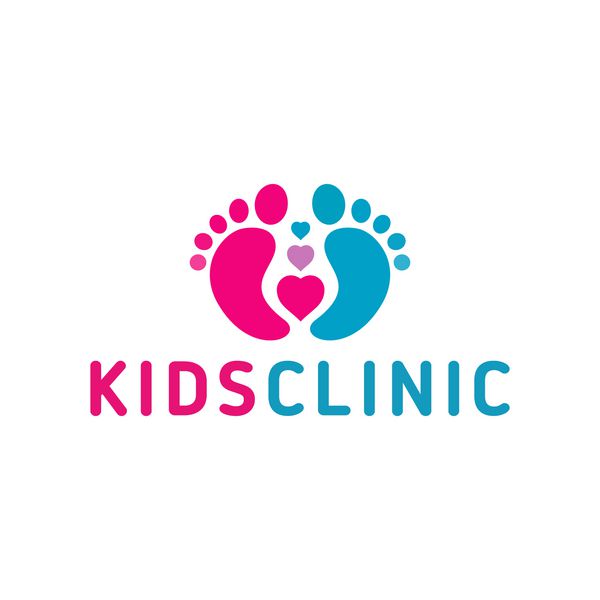 logo کلینیک بهداشت کودک وکتور سبک روند صاف کودکان