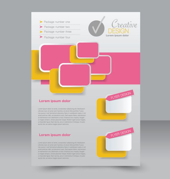 الگوی بروشور بروشور تجارت پوستر A4 قابل ویرایش برای طراحی آموزش ارائه وب سایت جلد مجله رنگ نارنجی و صورتی