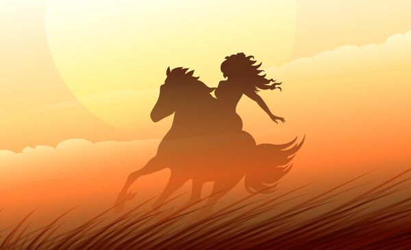 شبح یک زن سوار بر اسب