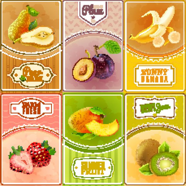 آیکون های میوه ای توتال پوستر ترکیب