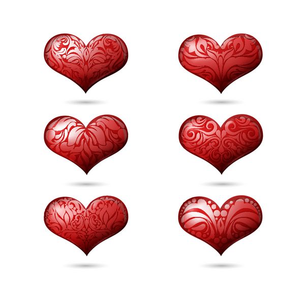 قلب های زینتی مجموعه ای برای روز ولنتاین amp x27؛ s