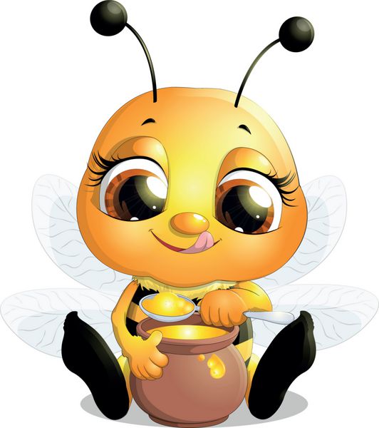زنبور زیبا که عسل می خورد