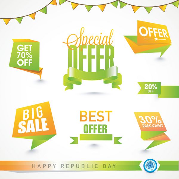 برچسب فروش برچسب یا برچسب برای روز جمهوری هند
