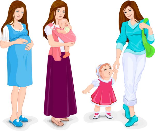 زن باردار جوان راه رفتن مادر و کودک نو پا مادر جوان و فرزند کوچک