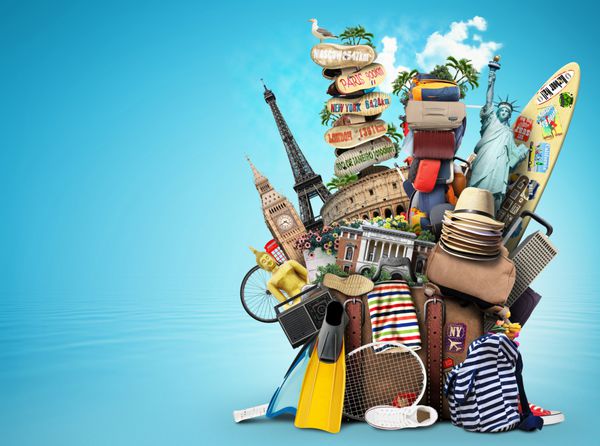 چمدان کالاهای برای تعطیلات اوقات فراغت و مسافرت