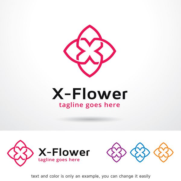 وکتور طراحی الگوی X- گل x Logo