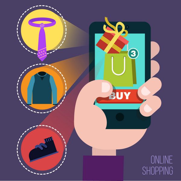 مفهوم خرید آنلاین موبایل