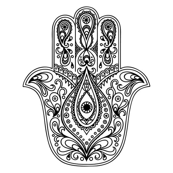 نماد کشیده شده دست hamsa