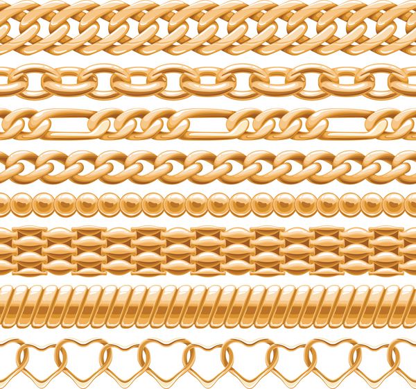زنجیرهای طلایی متناسب با رنگ سفید