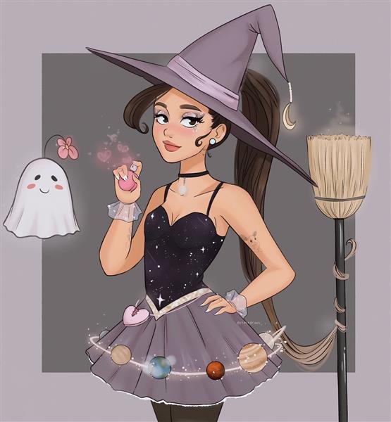 دختر خجالتی در لباس هالووین
