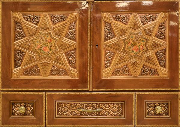 خاتم کاری روی چوب هنر طراحی دیوار و نقوش زیبای اسلیمی و ایرانی در معماری قدیم و باستانی