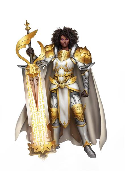 اودته سریال خاکستر نقاشی دیجیتال دختر سیاه پوست جنگجو شمشیر بزرگ