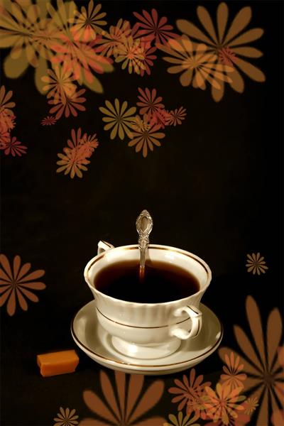 فنجان چایی نقاشی دیجیتال