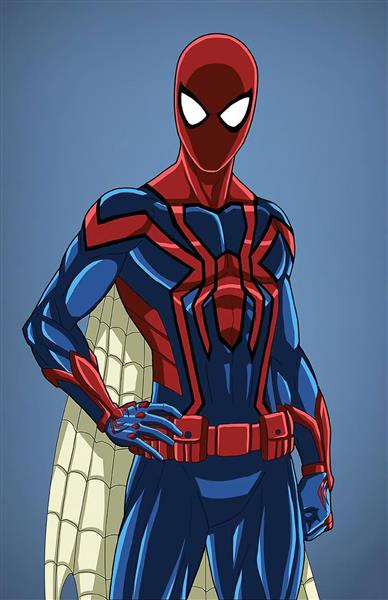 مرد عنکبوتی شنل نقاشی دیجیتال