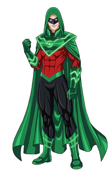 قهرمان سبز شنل نقاب نقاشی دیجیتال