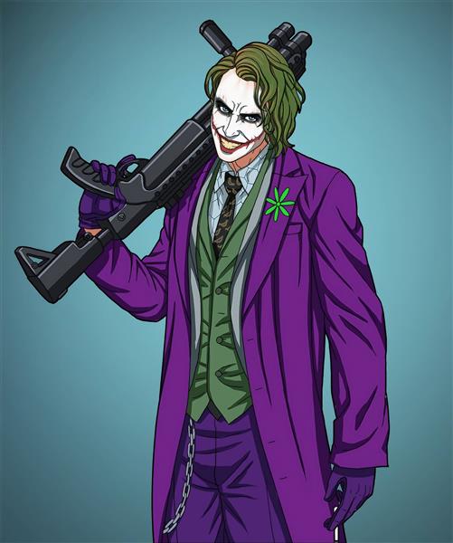 جوکر اسلحه لبخند نقاشی دیجیتال