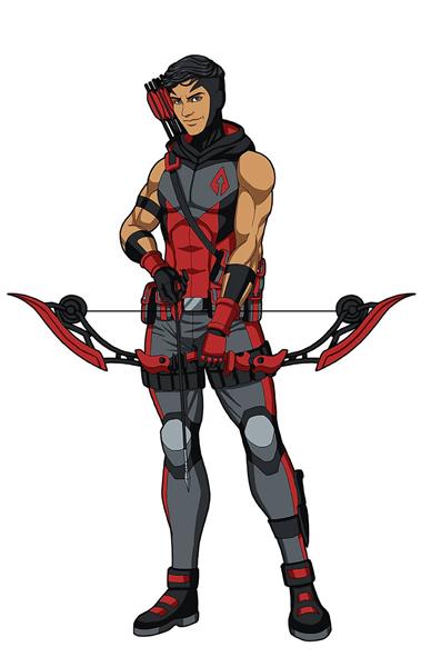 مرد عضله ای جنگجو قرمز نقاشی دیجیتال