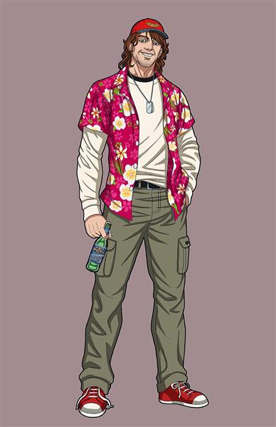 مرد لباس ساحلی پیراهن نقاشی دیجیتال