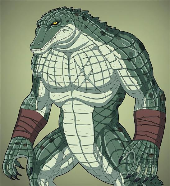تمساح بزرگ هیکلی نقاشی دیجیتال
