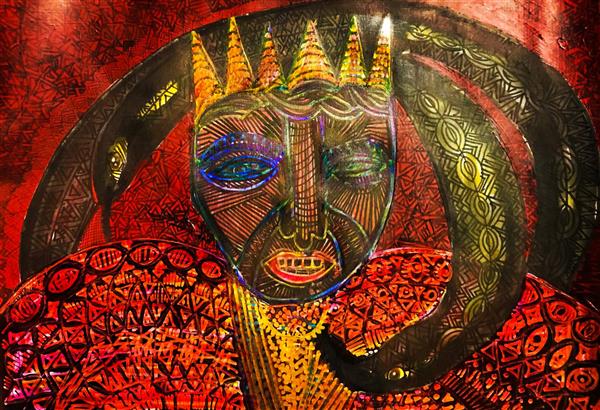 پادشاه شیطانی نقاشی انتزاعی به سبک کوبیسم