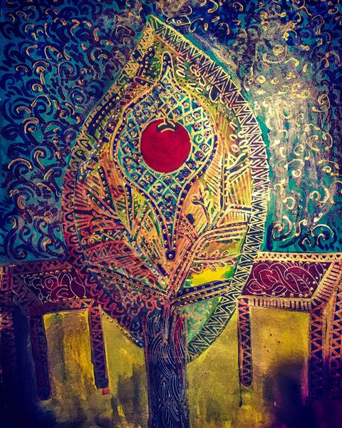 درخت نقاشی انتزاعی به سبک کوبیسم