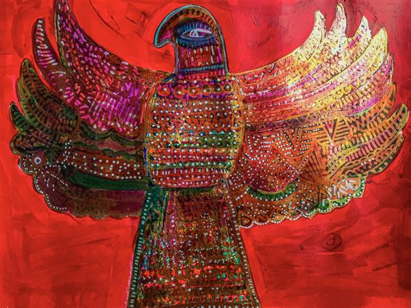 آزادی پرنده نقاشی انتزاعی به سبک کوبیسم
