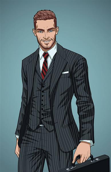 مرد وکیل شیک نقاشی دیجیتال