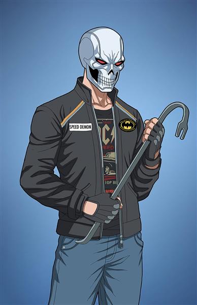 مرد جنگجو سلاح سرد ماسک نقاشی دیجیتال