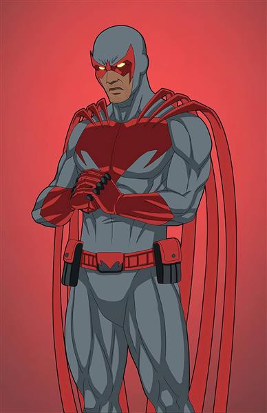 قهرمان قرمز طوسی نقاشی دیجیتال هیکلی