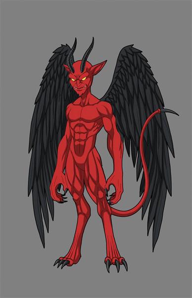 شیطان بال قرمز نقاشی دیجیتال