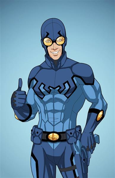 قهرمان آبی نقاشی دیجیتال ماسک