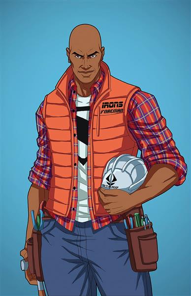 مرد سیاهپوست خشمگین نقاشی دیجیتال نارنجی